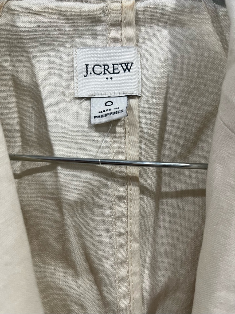 NEW w/o Tag - J. Crew Women's Cream Lightweight Cotton Blazer (size 0) - Picture 2 of 2